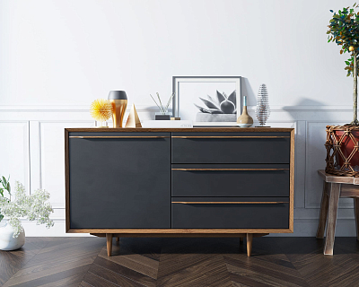 Комод "Brun Blacki" с ящиками и дверкой арт BR-02Black 400_400_1934516